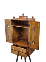 Altar Espacioso de Madera Sólida de 42 Pulgadas para Culto Espiritual, Pooja Ghar con 2 Puertas y 4 Cajones, Color Blanco Brillante, para Hogar, Oficina, Cumpleaños, Bodas
