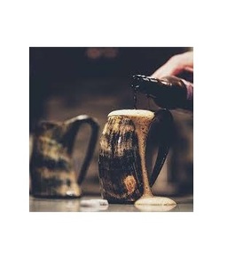 Jarra de cuerno natural hecha a mano para beber cerveza, estilo vikingo, artículos de bar rústicos. - Product Image 3
