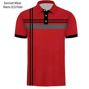 Chemises polo à manches courtes imprimées décontractées pour hommes - Product Image 1