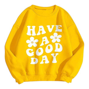 Sweatshirts oversize à épaules tombantes imprimés Streetwear d'hiver anti-rides et respirants pour femme - Product Image 5