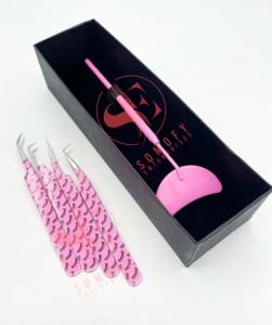 Pinzas de pestañas profesionales de etiqueta privada personalizables, Impresión de amarre de volumen, agarre de acero inoxidable fuerte, precisión de alta calidad - Product Image 2