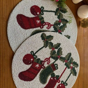 Posavasos con cuentas de vidrio hechos a mano, posavasos portátiles clásicos con respaldo de poliéster (4x4 pulgadas) para regalos religiosos y de Iglesia - Product Image 1