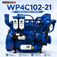Motor Diésel Marino SCDC Weichai WP4C102-21 de Arranque Eléctrico, 75KW 102HP, para Barcos de Pasajeros y Embarcaciones Comerciales