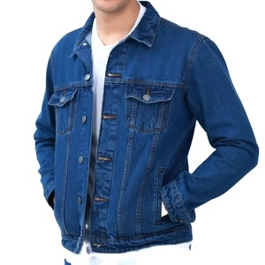 Veste en jean bleue pour homme, style classique, streetwear décontracté, coupe régulière, coton durable, écologique, respirant, brodée, pour tous - Product Image 1