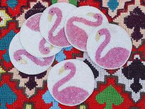 Posavasos portátiles hechos a mano con cuentas de vidrio-Clásico con respaldo de poliéster (4x4 pulgadas) para regalos religiosos y de Iglesia - Product Image 4