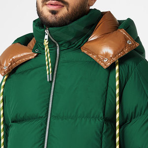 Men's High Quality Custom <b>Padded</b> Quilted <b>Waterproof</b> Hooded Winter Puffer <b>Jacket</b> with Stand Collar OEM Service - Product Image 5