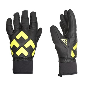 Meilleures ventes Gants de ski unisexes pour adultes 100% acrylique Motif câble Mitaines avec patch en cuir imprimé pour les sports d'hiver - Product Image 6