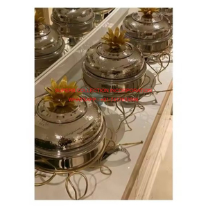 Ensemble de chauffe-plats en acier inoxydable avec finitions argentées. - Product Image 6