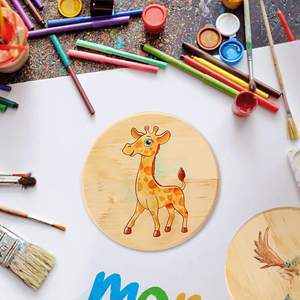 จานรองแก้วไม้แพ็ก24แพ็กที่ยังไม่เสร็จสำหรับงานฝีมือธรรมชาติและแอสเตอร์ - Product Image 6