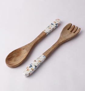 ช้อนสลัดไม้มะม่วงทำมือเป็นมิตรกับสิ่งแวดล้อมเครื่องใช้ในครัวที่ทันสมัย - Product Image 2