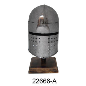 Casco medieval de hierro para decoración del hogar, casco de armadura pulida plateada, casco de Caballero de alta calidad para venta al por mayor - Product Image 4
