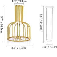 Vase de table hydroponique classique en fil de fer, design côtier, pour la vente en gros, idéal pour l'affichage de fleurs, mariages, baptêmes, Pâques et décoration intérieure
