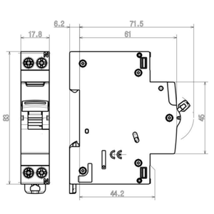 Bticino สวิตช์ magnetothermal 1-POLE พร้อมเส้นโค้งกลาง c btdin RS FC881C 25 Amps วงจรเบรคเกอร์แพ็ค1ชิ้น - Product Image 2