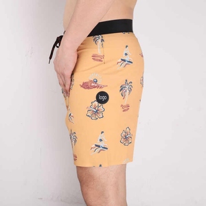 กางเกงว่ายน้ำขาสั้นแบบผูกเชือกสำหรับผู้ชายกางเกงว่ายน้ำขาสั้นแบบแห้งเร็วผ้าโพลีเอสเตอร์แบบ100% - Product Image 2