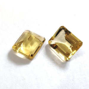 พลอยซิทรีนธรรมชาติขนาด12x10มม. อัญมณีสีเหลืองทรงสี่เหลี่ยมผืนผ้าเจียระไนโดยผู้ผลิตสำหรับการทำเครื่องประดับ - Product Image 4