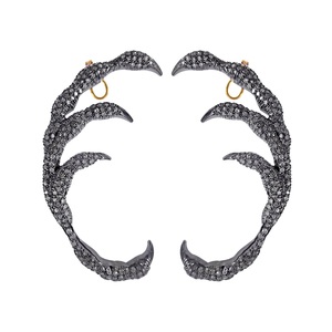 14k Gold 925 <b>Silver</b> Pave Diamond Claw Ear <b>cuff</b> Jewelry Halloween Theme Ear <b>cuff</b> Fine Jewelry Wholesale - Product Image 1