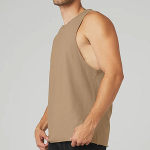 Camiseta sin mangas de algodón orgánico de bambú de viscosa unisex, cuello redondo de secado rápido para uso en el gimnasio - Product Image 1