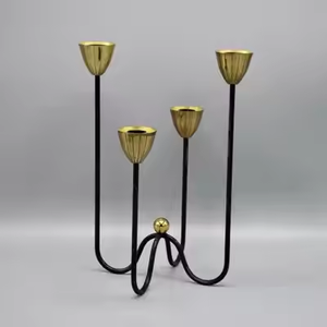 Metal Wire Menorah Candleholder <b>Black</b> Powder Coated <b>Candlestick</b> <b>Holder</b> Christmas & Wedding Decorative <b>Holder</b> by decor impex - Product Image 6