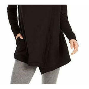 Ideology - Cardigan avvolgente da donna extra large con chiusura a bottoni a pressione, nero, taglie forti - Product Image 3