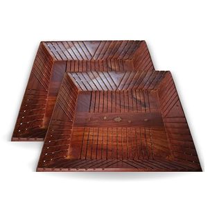 Bandeja de servicio de madera rústica para el desayuno en la cama Bandeja DE SERVICIO DE MADERA hecha a mano para té y café de M/S SHAAD ARTESANÍA - Product Image 2