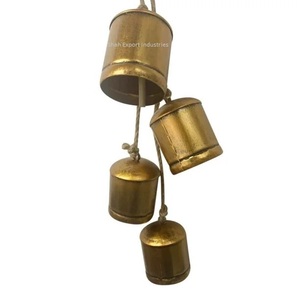 Campanas de vaca Vintage de Metal de último diseño, campana colgante de cuerda de yute hecha a mano, campanas de vaca de la suerte rústicas de oro antiguo - Product Image 6