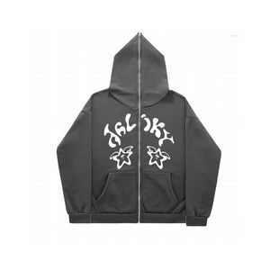 2024 Top Trending Distressed Full Face Zipper Hoodies High Manufacture Puff Printing pour l'hiver - Product Image 6