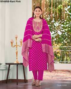 Ensemble de costume de fête luxueux avec pantalon coordonné imprimé traditionnel Kurti brodé élégant Dupatta pour les occasions spéciales - Product Image 6