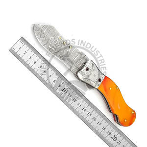 Couteau pliant en acier Damas fait main, nouvelle édition portable, couteau de poche forgé, couteau de chasse et de camping, ODM personnalisable - Product Image 6