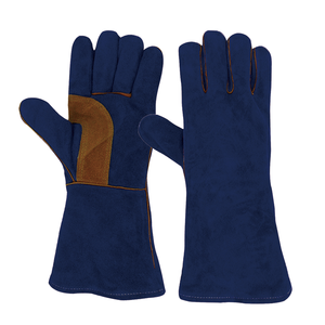 Gants de soudage en cuir de haute qualité, longs, en cuir de vache véritable, pour hommes, résistants à la chaleur, gants de sécurité TIG - Product Image 3