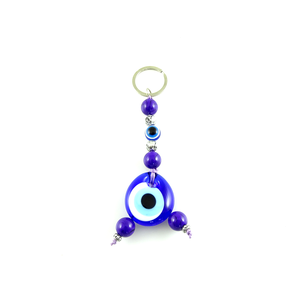 Llavero con Mosquetón DAFNI BIG PAZAR con Cuentas de Ojo Turco - Diseño 3D de Aleación Metálica de Moda con Puntas Esmaltadas Únicas e Impresión en Relieve - Product Image 3
