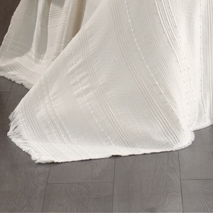 Juego de Ropa de Cama Guzide Arya Ekru de 7 Piezas, Personalizado, Clásico, de Lujo, 100% Chenilla Orgánica, Tejido a Rayas, Lavable - Product Image 5