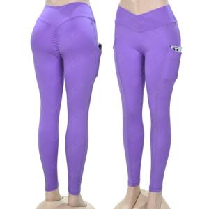 Women Fitness <b>Leggings</b> <b>with</b> Side <b>Pockets</b> for Mobile Coins Red Tights for Adults-Spandex/Polyester Elastic Waist Yoga <b>Leggings</b> - Product Image 2