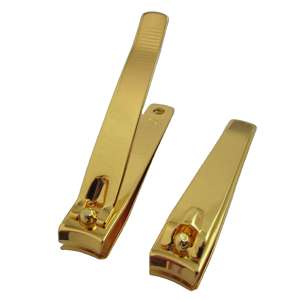 Juego de cortaúñas profesional de acero inoxidable de alta calidad Borde recto plateado negro para bebé con logotipo láser - Product Image 2