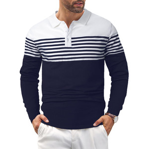 Polos de algodón 200 Gsm de alta calidad, camisetas de manga larga con diseño de bordado de impresión personalizada, polos lisos para hombre al por mayor - Product Image 1