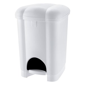 Carolina White 8101535112 Waste <b>Bin</b> with Pedal <b>Lid</b> 16Lt for Tontarelli - Product Image 1