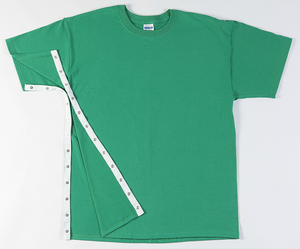 Camiseta de rehabilitación con cierre a presión de 65% algodón 35% poliéster hecha a medida después de exámenes médicos de hospital para batas de pacientes con camiseta - Product Image 3