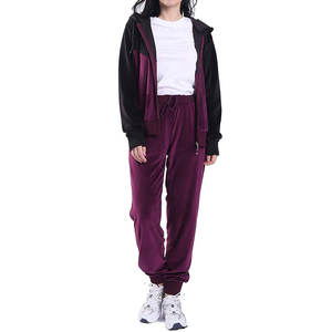 <b>Women</b> Velvet Track Suit Custom logo Blank <b>Tracksuit</b> Set Woman Rhinestone <b>Velour</b> Jogging <b>Tracksuit</b> - Product Image 3