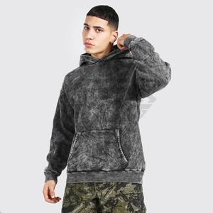 Streetwear vintage personnalisable délavé à l'acide sweat à capuche pour homme sweat-shirt d'hiver en coton polaire surdimensionné avec logo imprimé OEM Service - Product Image 4