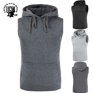 Sudaderas sin Mangas Personalizadas para Hombre, Tejido de Felpa, Mezcla de Poliéster/Algodón, Transpirable y Ecológico, Ropa Deportiva de Verano - Product Image 4