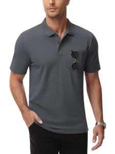 Nuevo diseño con bolsillo de alta calidad liso Casual Golf bordado personalizado registro transpirable venta al por mayor polo de golf - Product Image 4