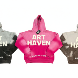 เสื้อฮู้ดดี้ผู้ชายสีชมพูและสีเทาแบบพรีเมียมสั่งทำพิเศษ พร้อมลายพิมพ์ด้านหน้า มีสามสี พร้อมป้ายสั่งทำ - Product Image 4