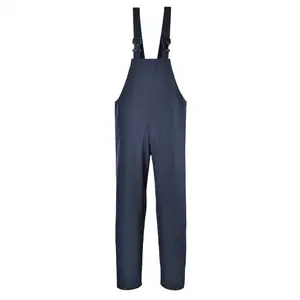Polyester/Cotton Stretchy Work Bib Pants Men Multi Pockets Overalls Bib and Brace Work Wear With Knee Pad