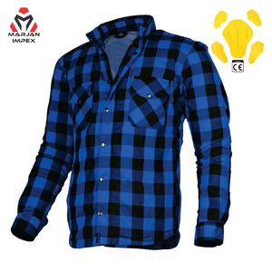 Chemise de course moto unisexe en tissu flanelle % polyester, manches longues, fermeture éclair, bouton, protection de la poitrine, OEM, été, coupe-vent - Product Image 1
