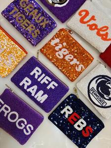 Handmade Colorful Beaded Coin Purse for Kids Custom <b>Fabric</b> <b>Wallet</b> Zipper Closure Pocket Money Purse Wholesale Beaded Pouch Teens - Product Image 6