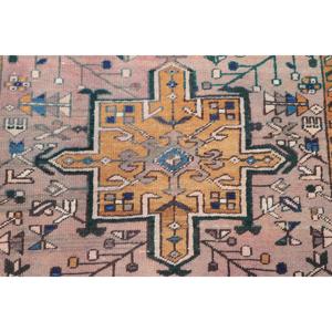 Alfombra Vintage de Estilo Runner de 2.8x10.3 pies (86x314 cm), Alfombra Turca Azul con Diseño de Patchwork - Product Image 5