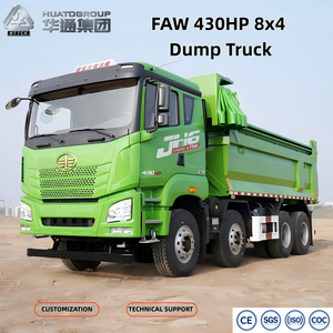 <span class=keywords><strong>Camion</strong></span> <span class=keywords><strong>benne</strong></span> d'<span class=keywords><strong>occasion</strong></span> remis à neuf FAW poids lourd 430 CV 8x4 Euro3 avec bâche verte et conduite à gauche - Product Image 1