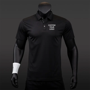 Polo de golf personnalisé de couleur unie T-shirts à manches courtes avec logo imprimé coupe ajustée de haute qualité pour hommes - Product Image 5
