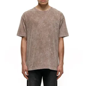 Wholesale <b>Men</b> Acid Wash T <b>Shirt</b> Streetwear100% Cotton t <b>Shirts</b> with logo Customize Oversized Vintage Acid Wash T-<b>shirt</b> - Product Image 1