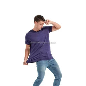 Vente d'été chaude à la mode hommes col en v T-Shirts 100% coton personnalisé respirant à manches courtes bambou bouffée lavé Fitness - Product Image 2