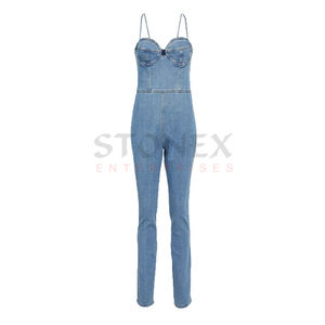 Venta al por mayor de alta calidad de las mujeres corsé mono de mezclilla Casual Rompers vestido de moda para las mujeres - Product Image 1
